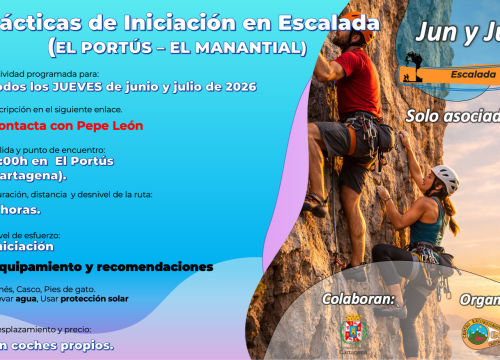 Prácticas de Iniciación a la Escalada en el Manantial del Portús: todos los jueves de junio y julio